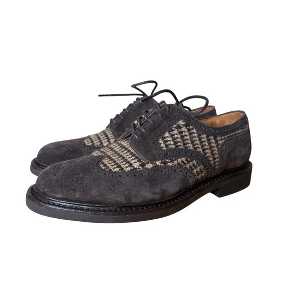 Polo Ralph Lauren Other - Polo Ralph Lauren Mens 8 Suede Wool Wingtip Oxford Shoes Vibram Sole Fall Preppy